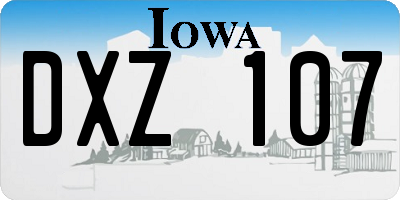 IA license plate DXZ107