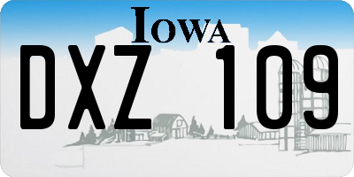 IA license plate DXZ109