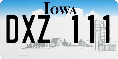 IA license plate DXZ111