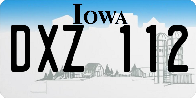 IA license plate DXZ112