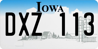 IA license plate DXZ113
