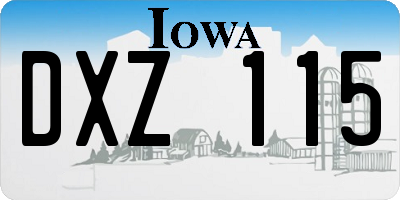IA license plate DXZ115
