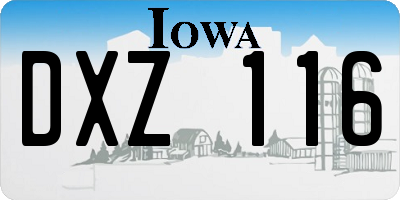 IA license plate DXZ116