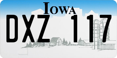 IA license plate DXZ117