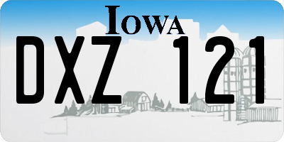 IA license plate DXZ121