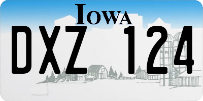 IA license plate DXZ124