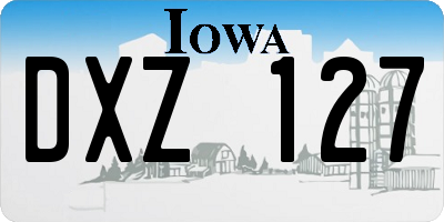 IA license plate DXZ127