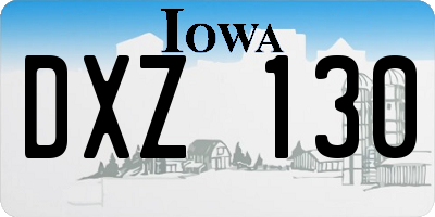 IA license plate DXZ130