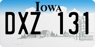 IA license plate DXZ131