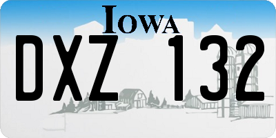 IA license plate DXZ132