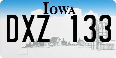 IA license plate DXZ133