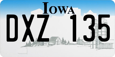 IA license plate DXZ135