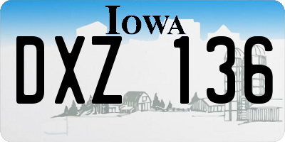 IA license plate DXZ136