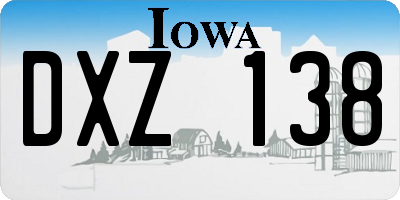 IA license plate DXZ138