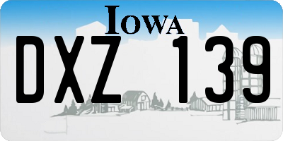 IA license plate DXZ139