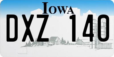 IA license plate DXZ140