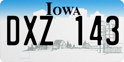 IA license plate DXZ143