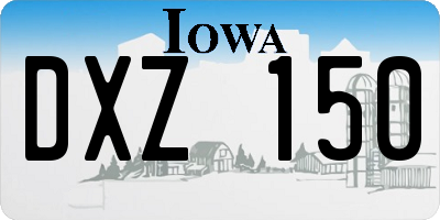 IA license plate DXZ150