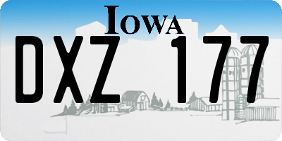 IA license plate DXZ177