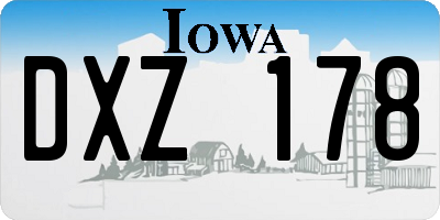IA license plate DXZ178