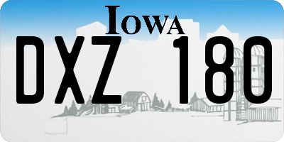 IA license plate DXZ180