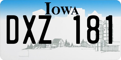 IA license plate DXZ181