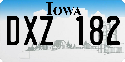 IA license plate DXZ182