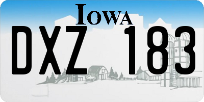 IA license plate DXZ183