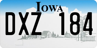 IA license plate DXZ184