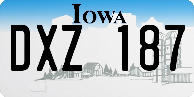 IA license plate DXZ187