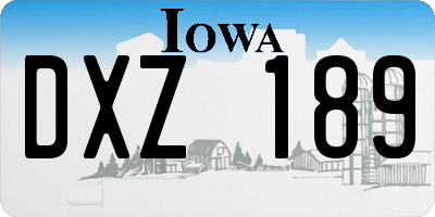 IA license plate DXZ189