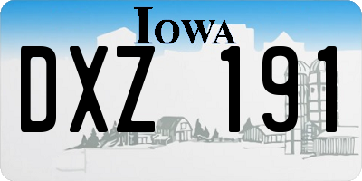 IA license plate DXZ191