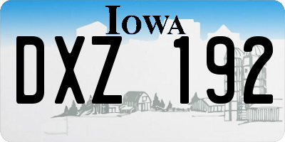 IA license plate DXZ192