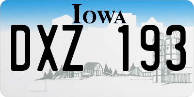 IA license plate DXZ193