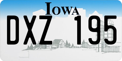 IA license plate DXZ195