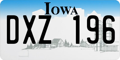 IA license plate DXZ196