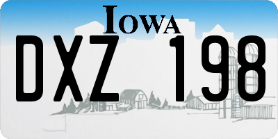 IA license plate DXZ198