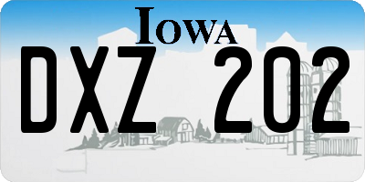 IA license plate DXZ202