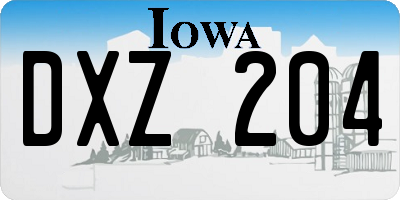 IA license plate DXZ204