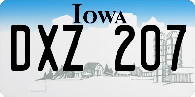 IA license plate DXZ207