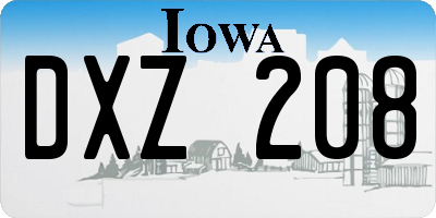 IA license plate DXZ208