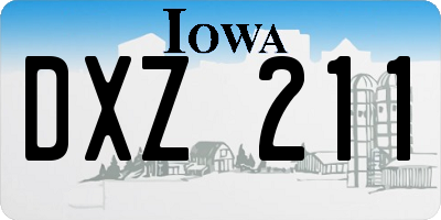 IA license plate DXZ211