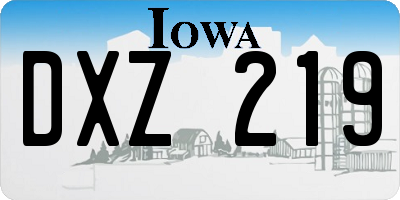IA license plate DXZ219