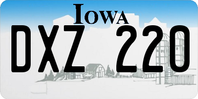 IA license plate DXZ220