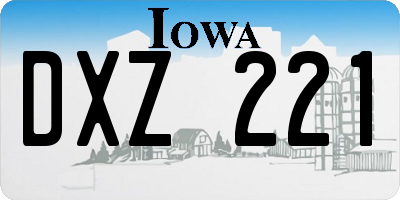 IA license plate DXZ221