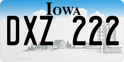 IA license plate DXZ222