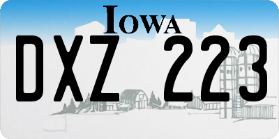 IA license plate DXZ223
