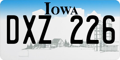 IA license plate DXZ226