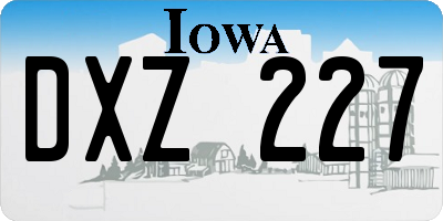 IA license plate DXZ227