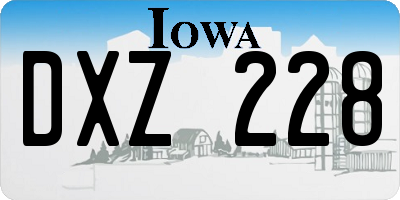 IA license plate DXZ228